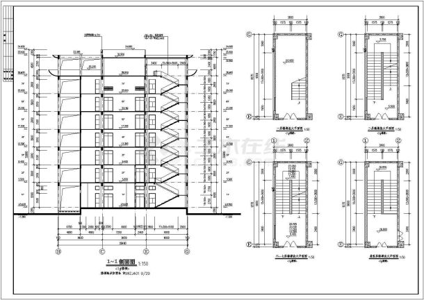 某地办公楼全套cad平面施工图纸-图二