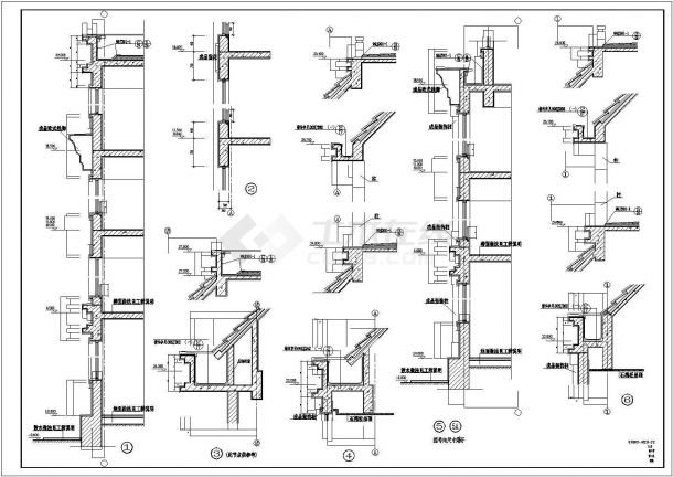 常用屋顶、墙体建筑节点构造大样详图-图二