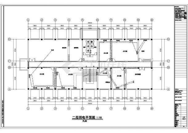 学校部分教室多功能厅全套电气设计施工CAD图-图二
