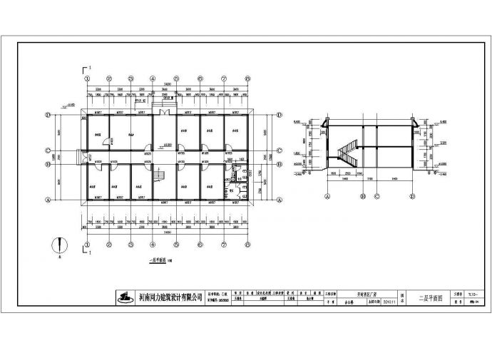 某厂区两层砖混结构办公楼建筑设计方案图_图1