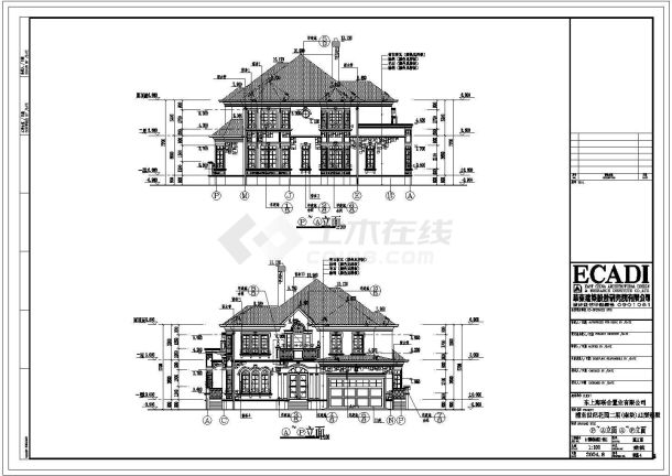 上海浦东某小区两层别墅建筑设计施工图-图一