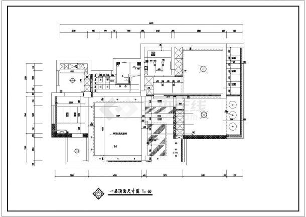 某地区室内建筑装修全套cad施工图纸-图二