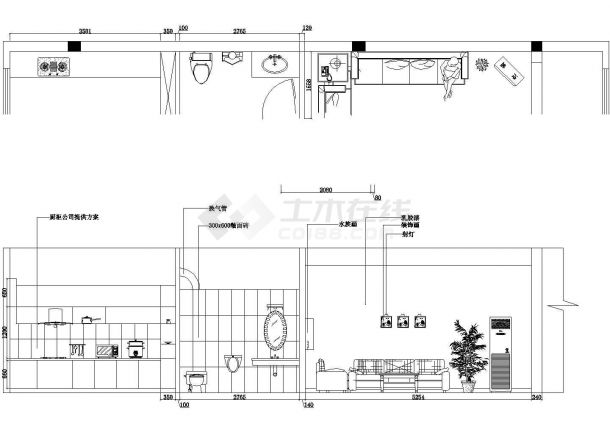 某地区别墅精装修建筑设计cad图全套-图一