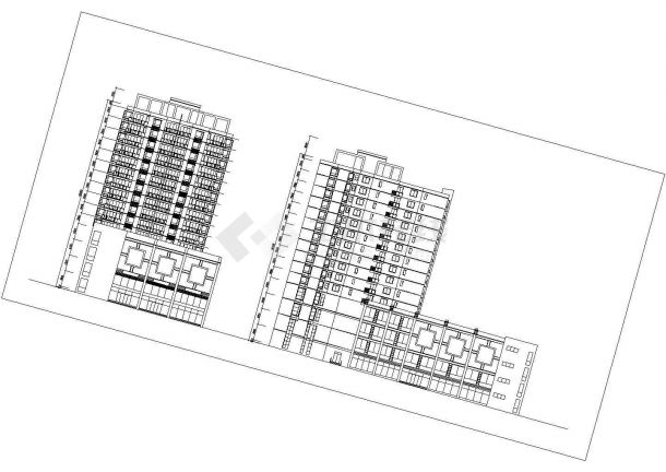 某市区临街商住楼建筑设计施工平面图-图一
