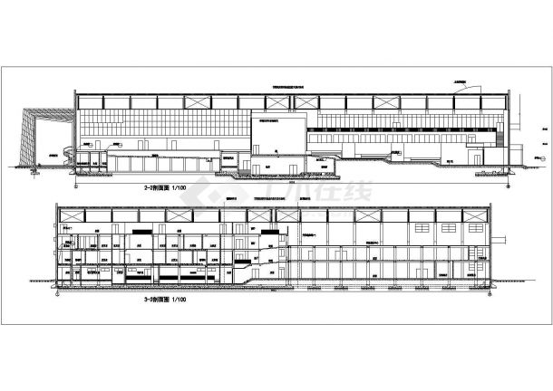 中海会所建筑施工图的完整CAD图纸-图二