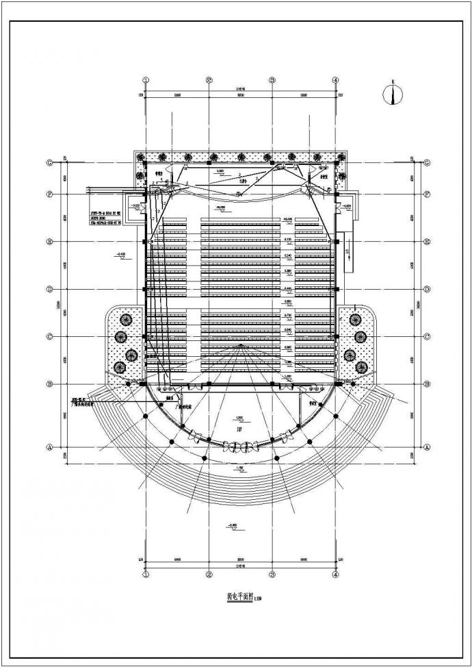 某中学报告厅全套电气设计施工CAD图_图1