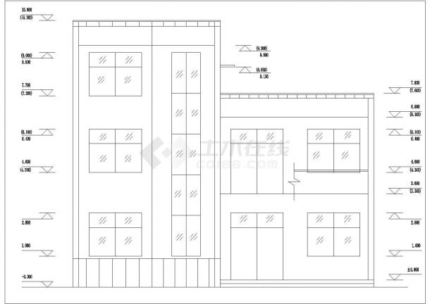 自由住宅楼-民房的完整CAD建筑图纸-图一