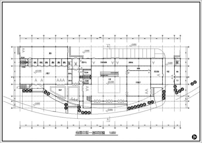 某地会展中心建筑方案设计cad图纸_图1