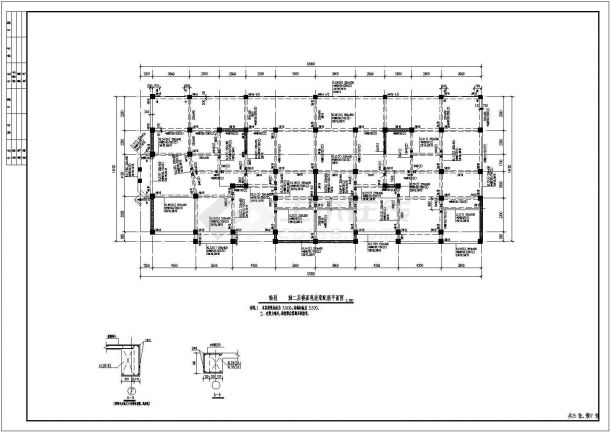 底框四层住宅楼砖混结构设计施工CAD图-图二