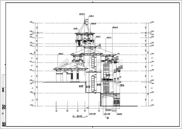 某地5层框架结构会所和售楼部建筑及结构施工图-图二