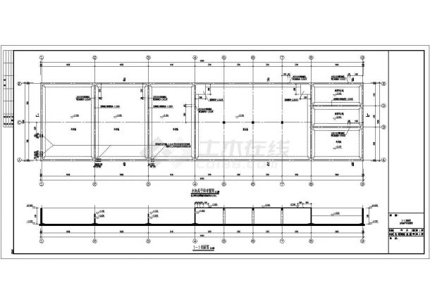 某企业钢砼厂区循环水池建筑及结构施工图纸-图一