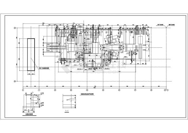 某项目纵减机组设备基础结构施工图-图一