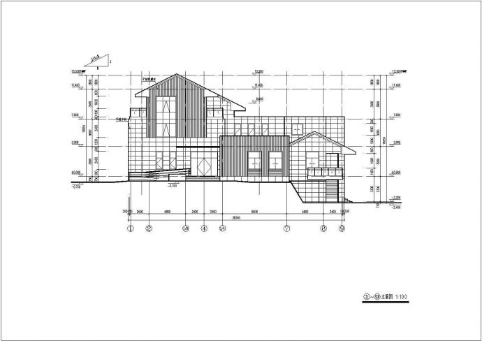 某地3层框架结构会所别墅建筑设计扩初图_图1