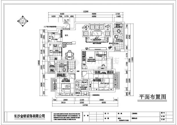 长沙湘江世纪城某户型家装建筑设计施工图-图二