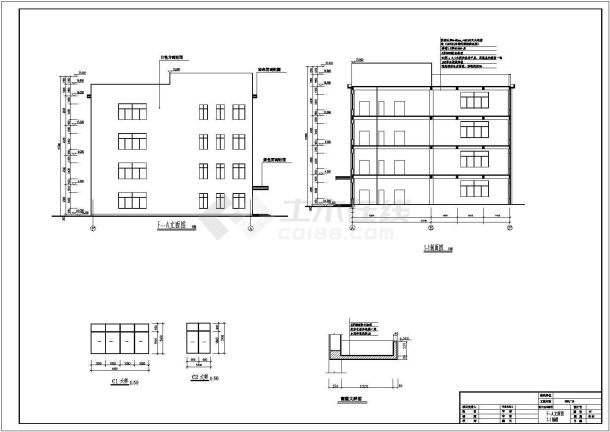 某工业厂房四层框架建筑、结构施工图-图二