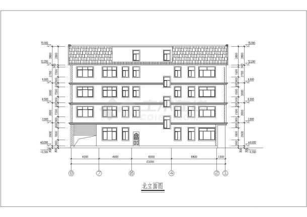 某地四层砖混结构住宅建筑设计施工图纸-图二