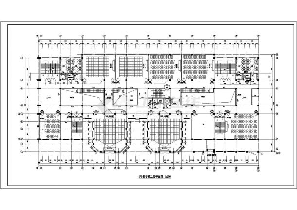 连云港某学校教学楼建筑设计CAD施工平面图-图二