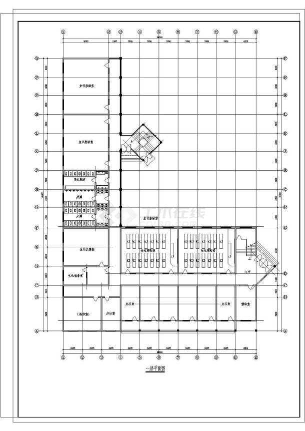 某地某学校教学楼设计cad施工图-图一