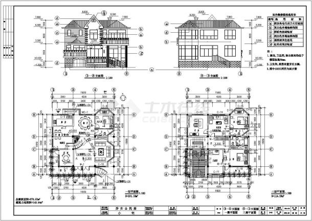 某地区二层私人豪华别墅建筑设计施工图-图一