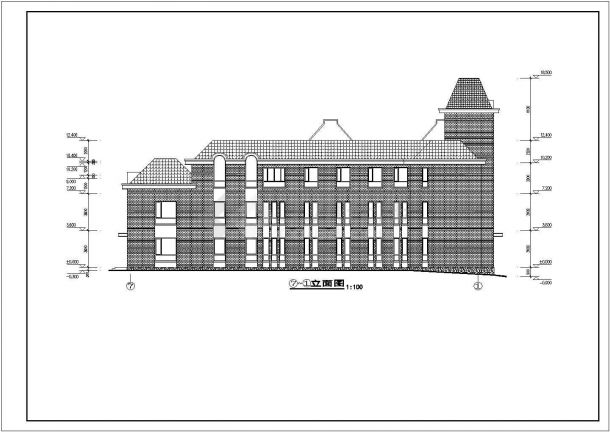 大连三层框架结构幼儿园建筑方案图-图二