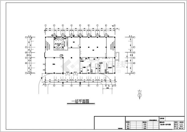 某自来水厂三层框架结构综合办公楼建筑设计方案-图一