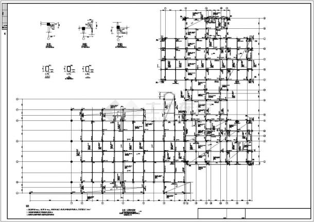 浙江省某中学食堂框架结构施工图纸-图二