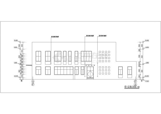 某地区某学校二层食堂建筑设计施工图-图一