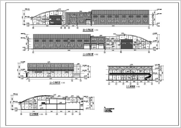 某地单层奥迪汽车4s店建筑设计方案图_图1