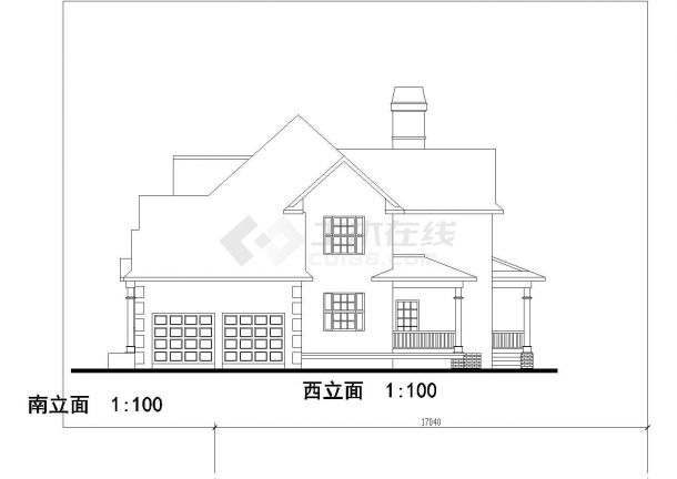 某地别墅方案施工建筑图（共5张）-图二