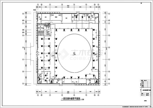 瓯江口二层指挥部展示厅空调设计施工图纸-图一