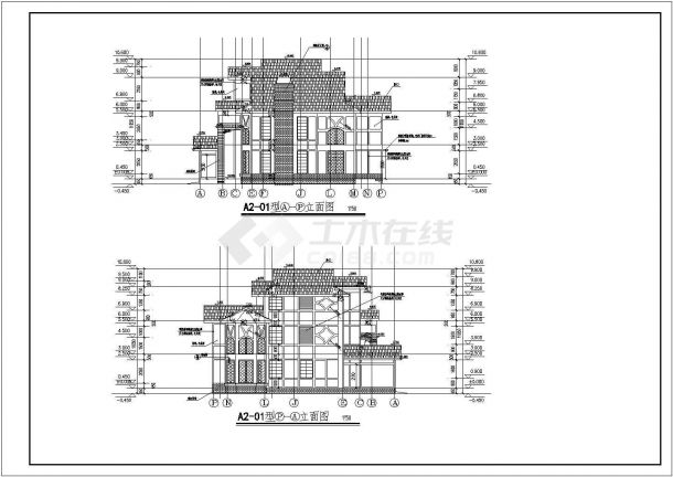 上海某地三层砖混结构别墅建筑结构设计施工图纸-图一