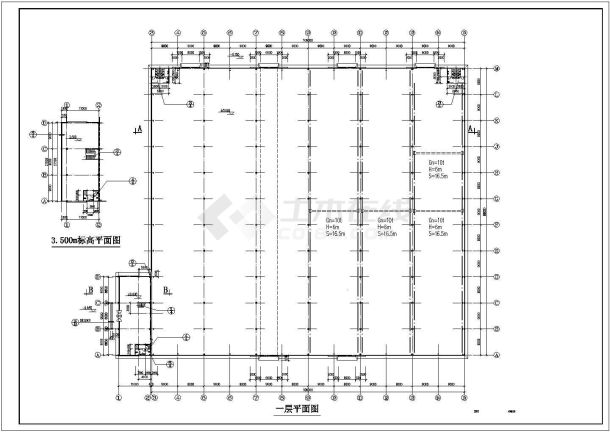 某地区轻钢厂房建筑设计施工cad图-图二