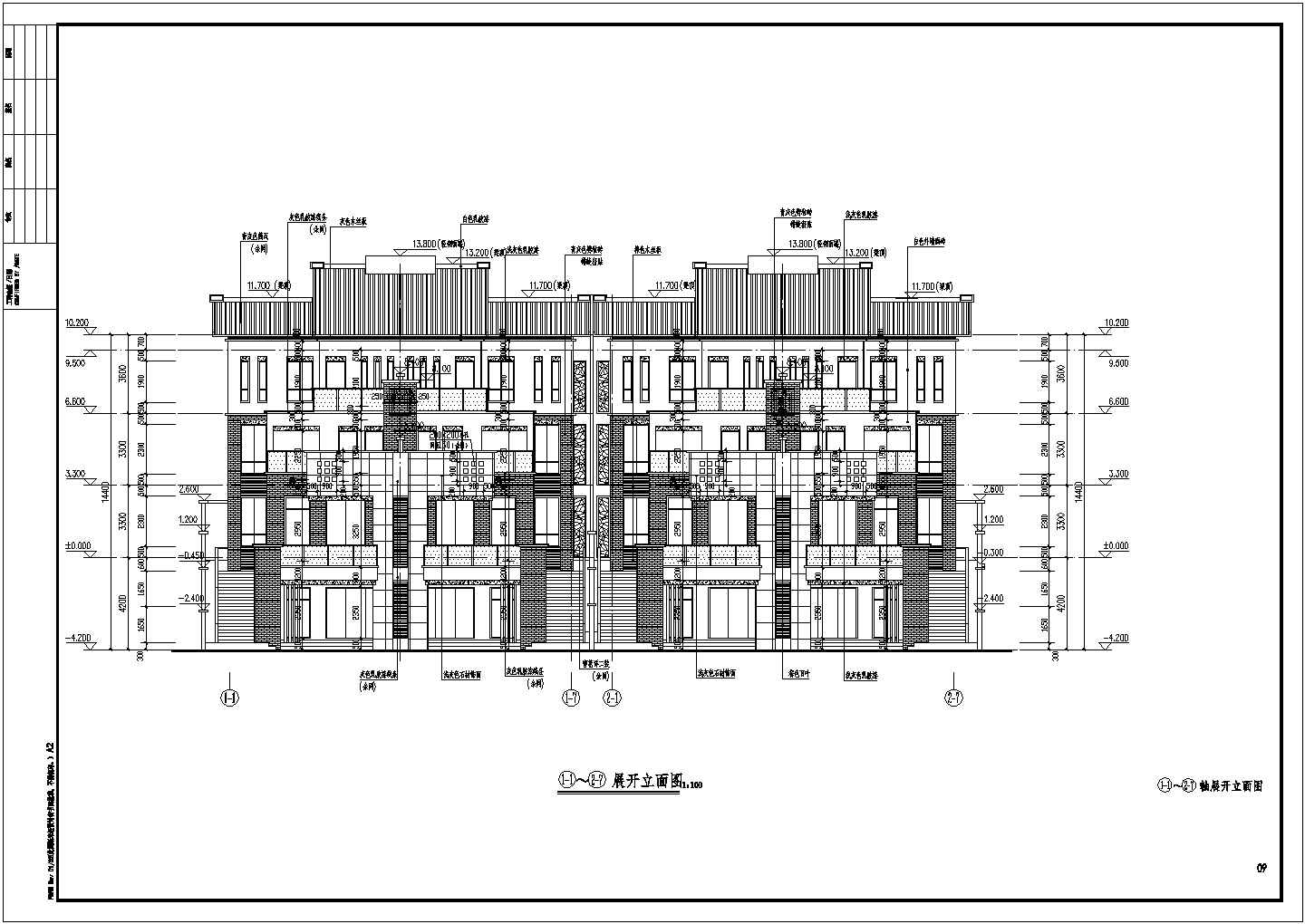 吉首市3层框架结构别墅全套建筑及结构施工图