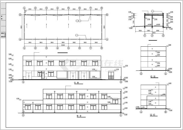 栾川县2层混凝土框架结构加油站综合楼建筑施工图-图一
