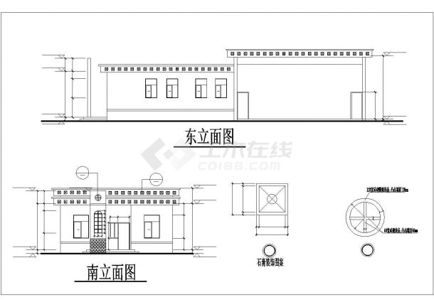 某地单层混凝土框架结构公厕建筑和结构施工图-图一