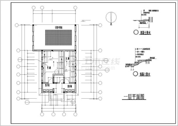 某地单层混凝土框架结构公厕建筑和结构施工图-图二