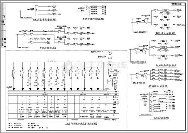 北方某办公楼低压主结线系统电气设计施工CAD图-图一