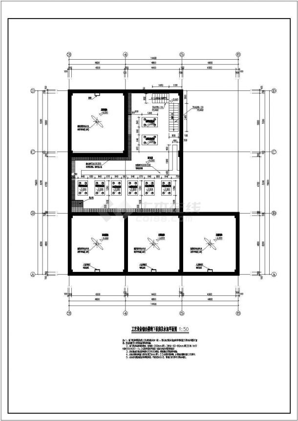 烟气脱硫工程配套构筑物建筑和结构施工图纸-图一