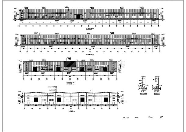 多跨钢结构厂房建筑设计施工图（含结构设计）-图一
