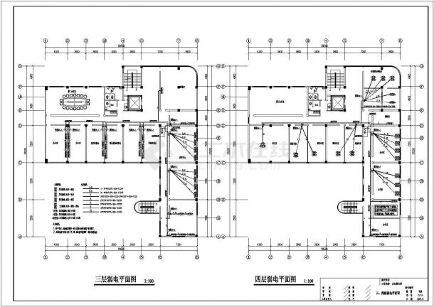 某地区某市环保局大楼强、弱电改造CAD施工图纸-图二