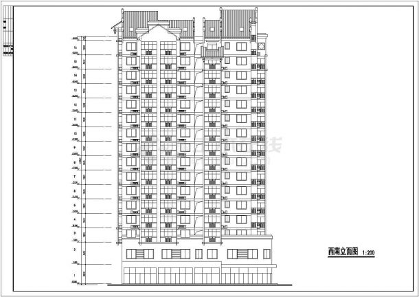 某高层公寓初步平面设计方案CAD详图-图二