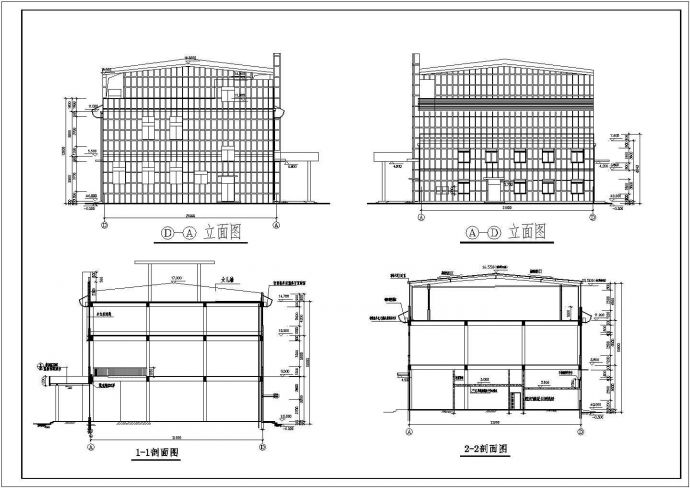 某3层框架综合办公楼建筑设计方案图_图1