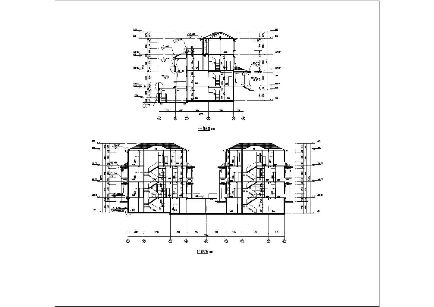 某地区某三层欧式别墅建筑设计施工图