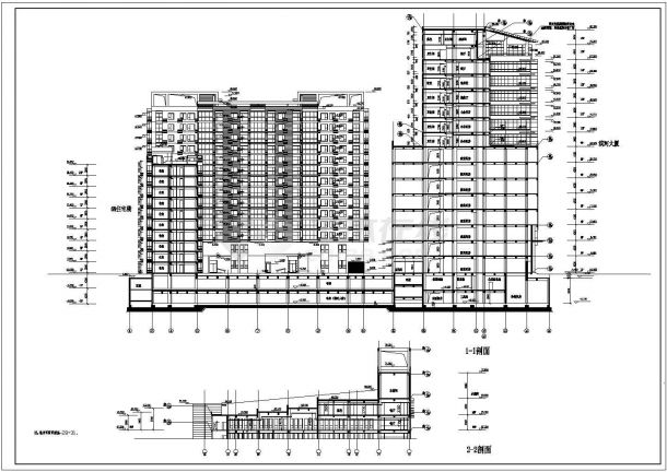 某地16层框架结构办公楼建筑设计方案图-图二