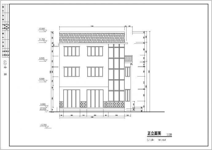 某3层框架结构别墅建筑设计施工图_图1