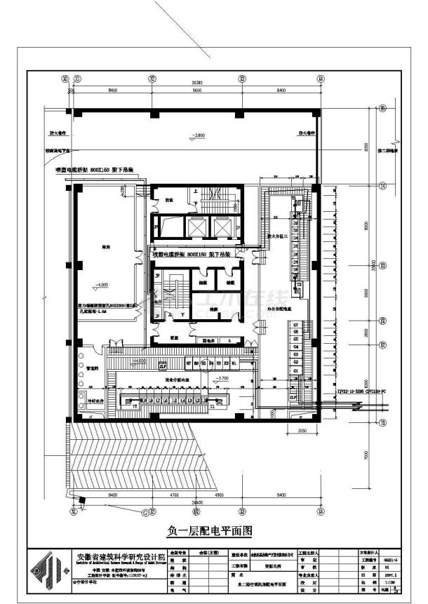 某两层地下室电气设计平面图及系统图-图二