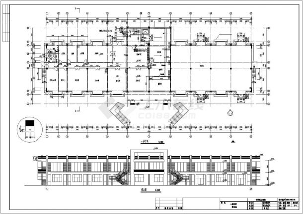 二层框架结构食堂建筑设计施工图纸-图二