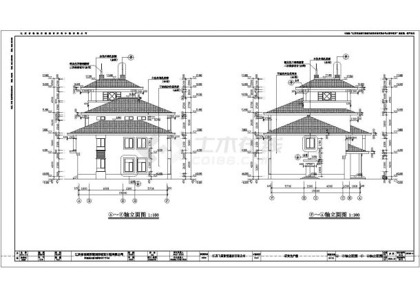 江苏3层框架结构研发生产楼全套建筑及结构施工图-图二
