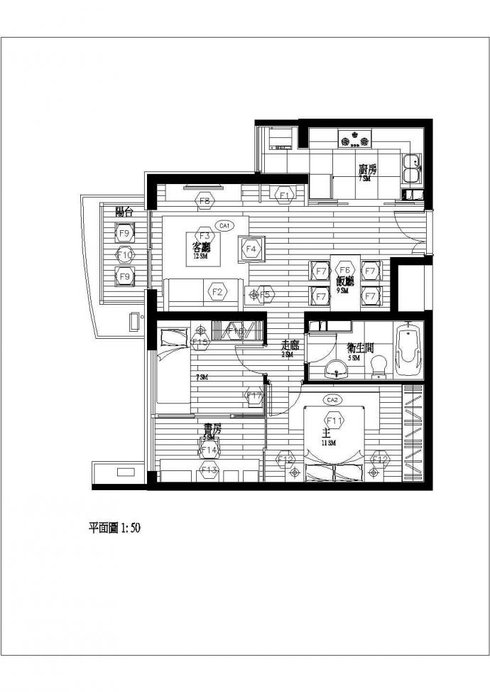 某地区公寓楼施工电路设计cad施工图_图1
