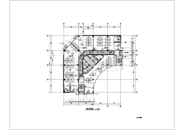 某地区高档商务楼CAD标准层装修图-图二